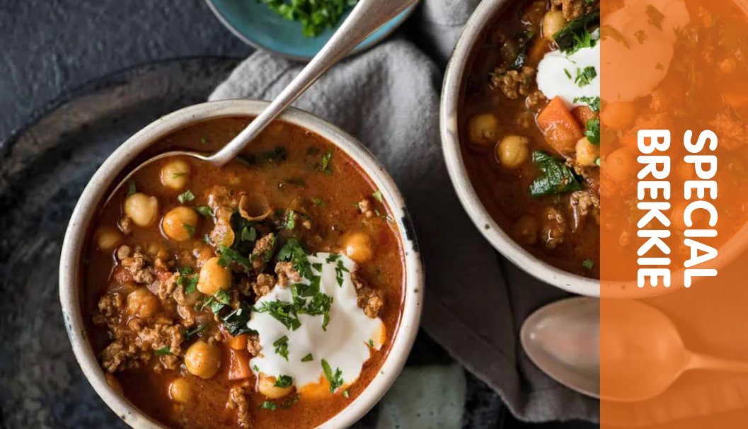 Special Brekkie: Chickpea Lamb Shawarma Soup